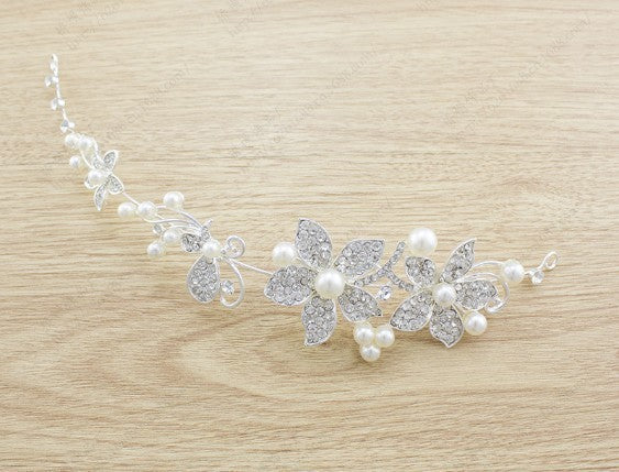 Butterfly Bridal Jewelry Set Chain Pearl Jewelry Three Piece
