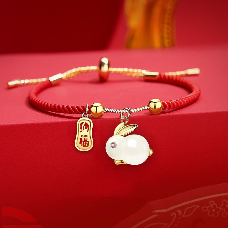 Lovely Rabbit Bracelet For Women Girl Gift Tiger Stone