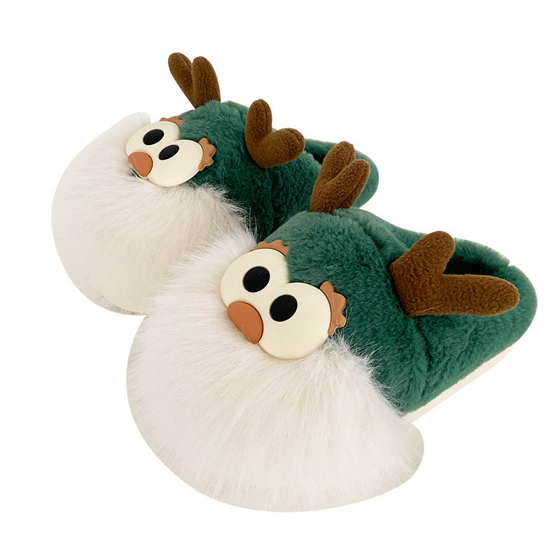 Cute Cartoon Christmas Deer Cotton Shoes Winter Indoor