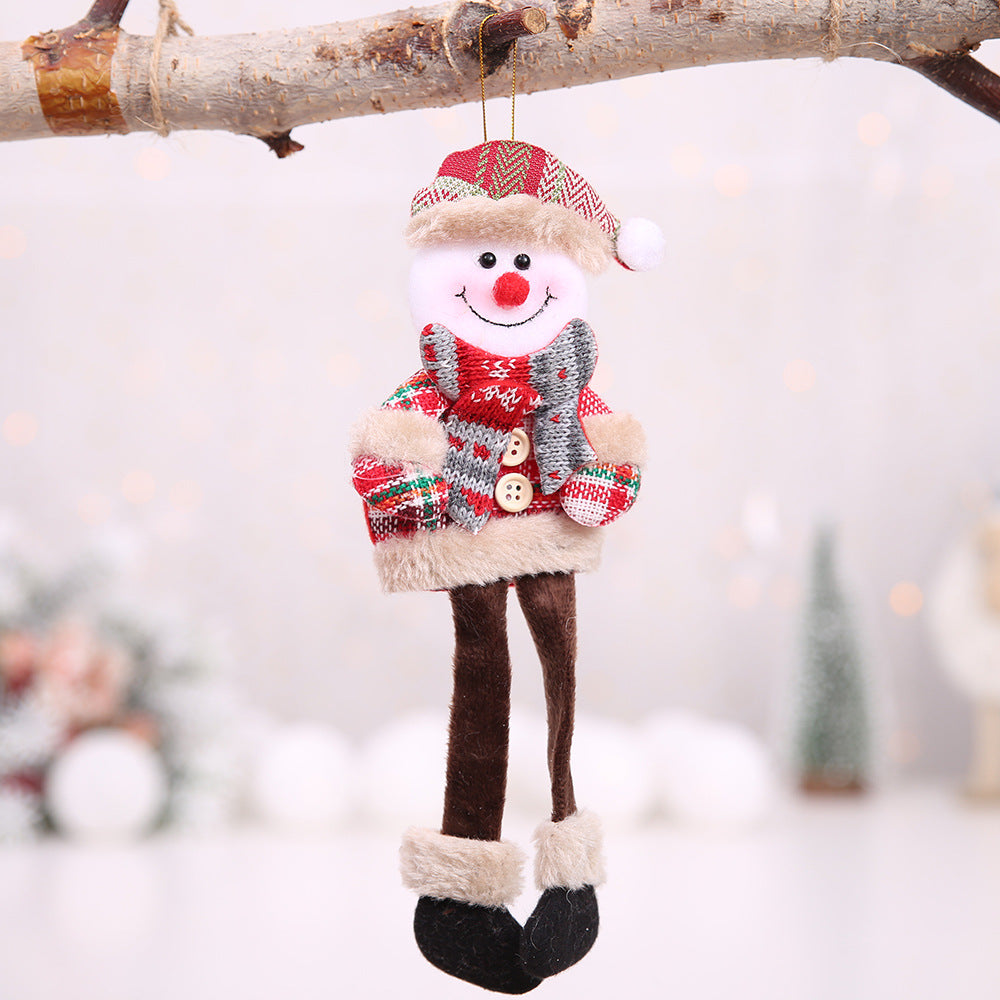 Christmas Tree Ornaments Doll Plaid Cloth Pendant