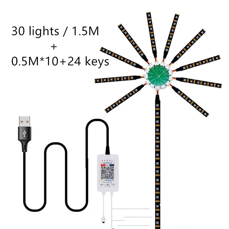 LED Voice-activated Marquee Fireworks Light Full-color Decorative