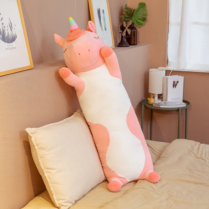 Cute Cartoon Long Pillow Plush Toy Bed Sleeping Pillow Doll Birthday Gift For Girls