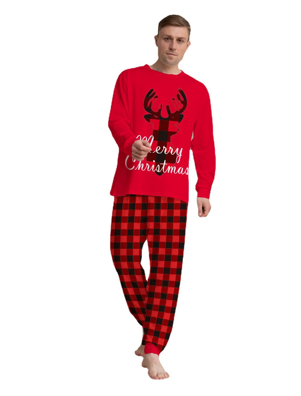 Christmas Family Matching Pajamas Set Christmas Holiday PJs Elk Top Pants
