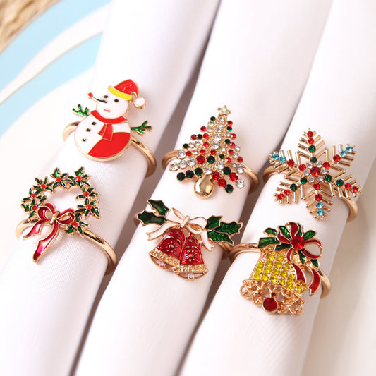 Christmas Tree Napkin Ring Snowflake Napkin Button