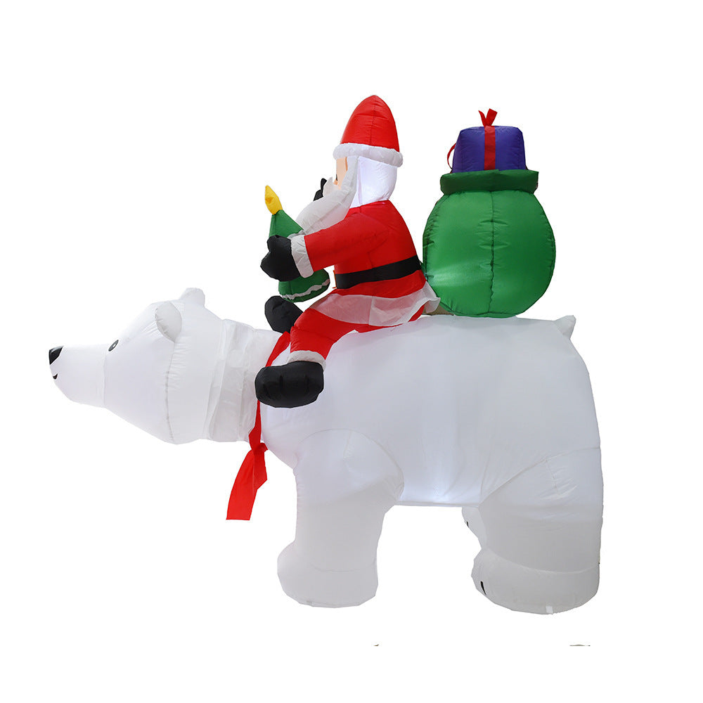 Inflatable Santa Claus Riding Polar Bear 2M Christmas
