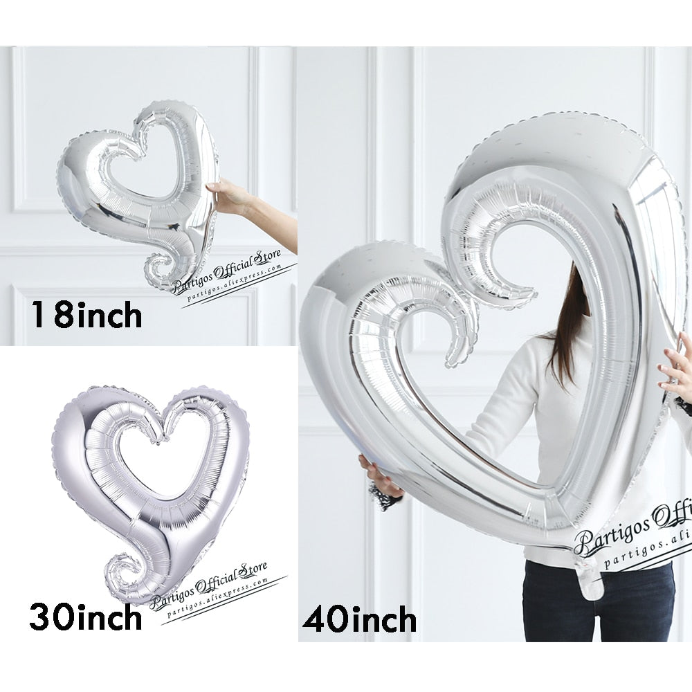 Giant Hollow Heart Shape Foil Balloons for Valentines day