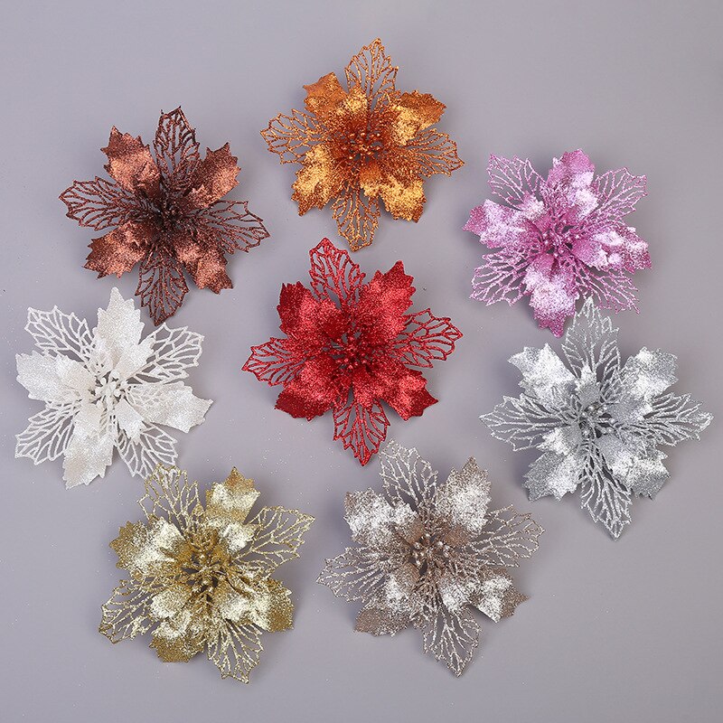 Glitter Artificial Christmas Flower Christmas Tree