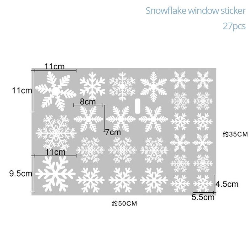 White Snowflake Christmas Wall Stickers Christmas Decorations