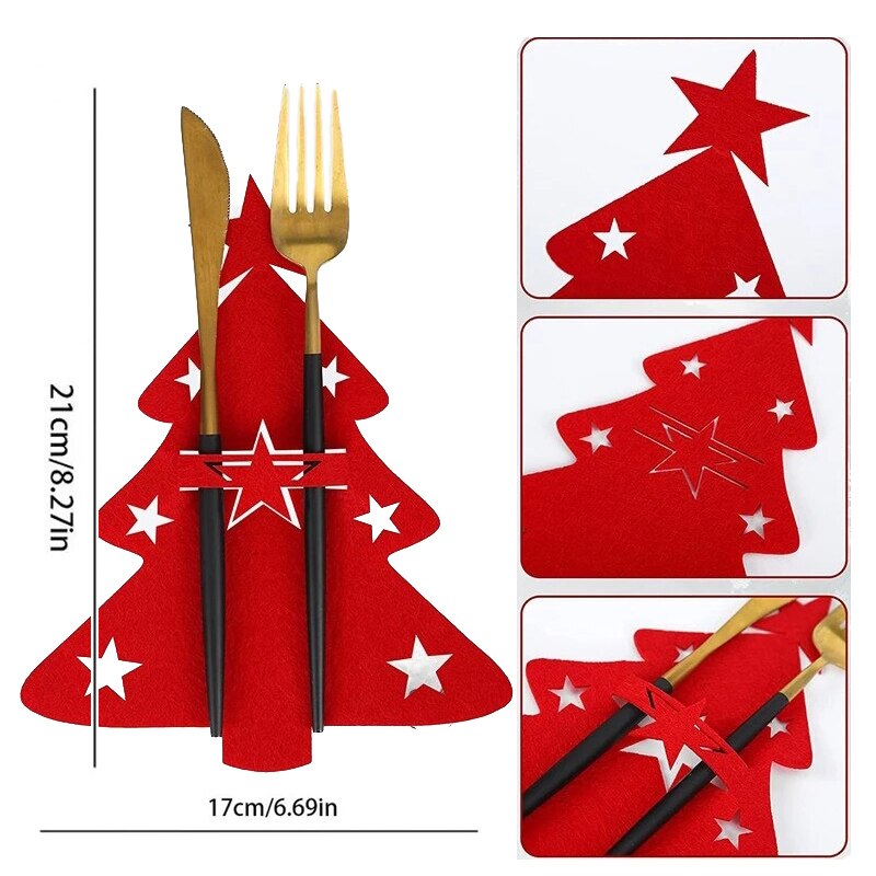 Xmas Cutlery Bag Knife Fork Storage Bag