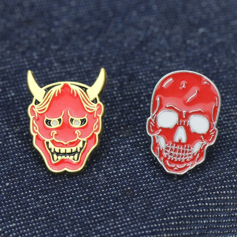 Creative Gothic Horror Skull Enamel Brooch Halloween