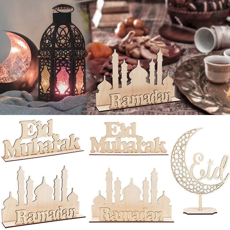 Wooden EID Mubarak Decoration Ramadan