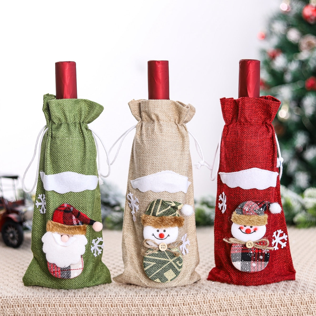Christmas Wine Bottle Cover Merry Christmas Decorations For Home Christmas