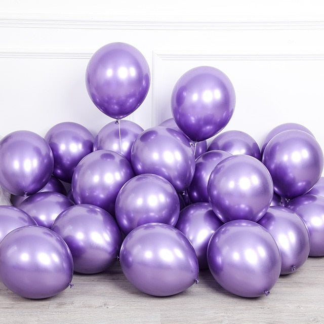 New Glossy Hot Pink Metal Pearl Latex Balloons