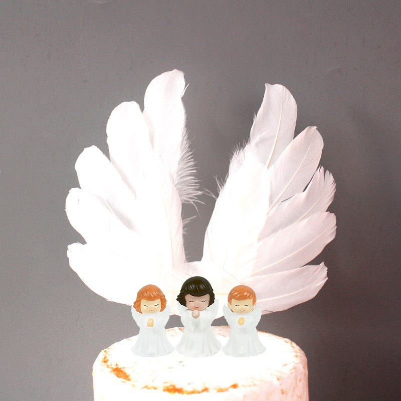 Cute Angel Wing Feather Cake Topper