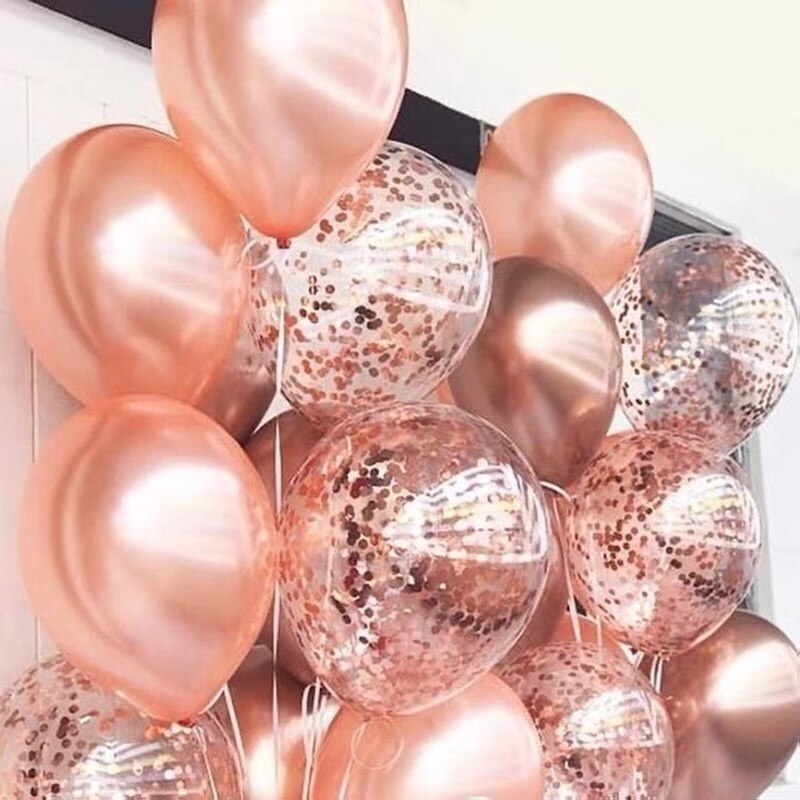 Golden metallic glossy balloons confetti latex balloons