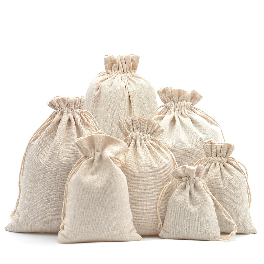 Fashion Cotton Drawstring Burlap Bags