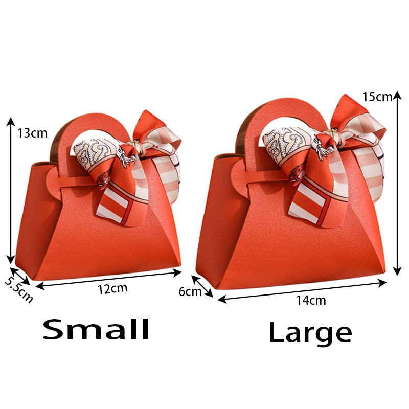 Leather Bag With Scarf For Wedding Party