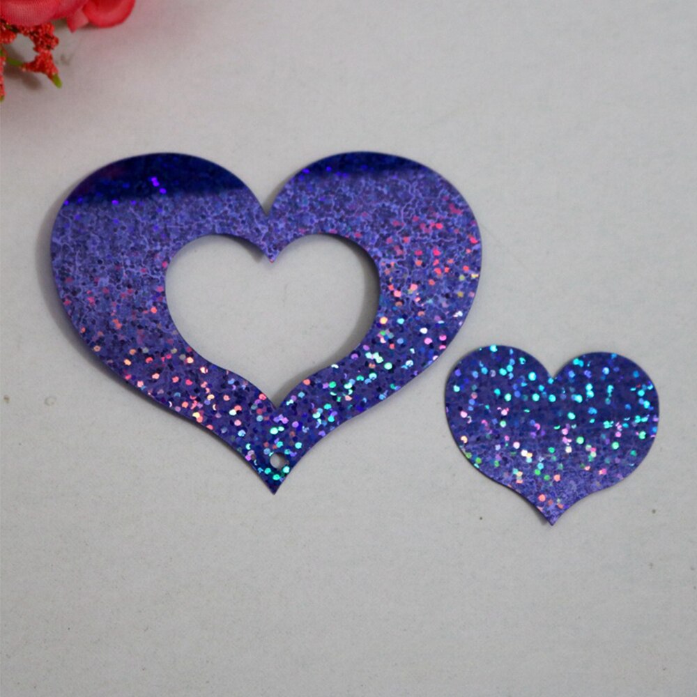 Red Heart Laser Sequins Balloons Foil Rain Tassel Hanging