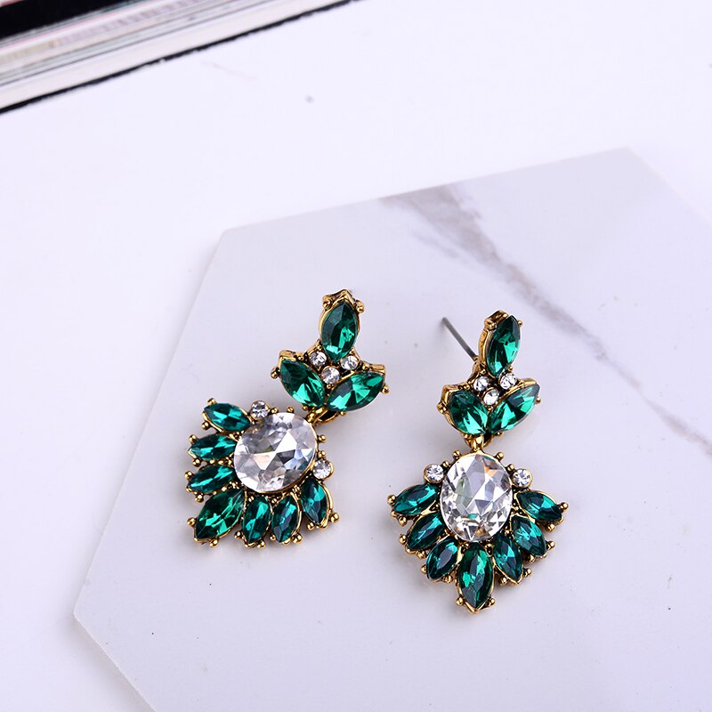 Vintage Antique Golden Rhinestone Earrings