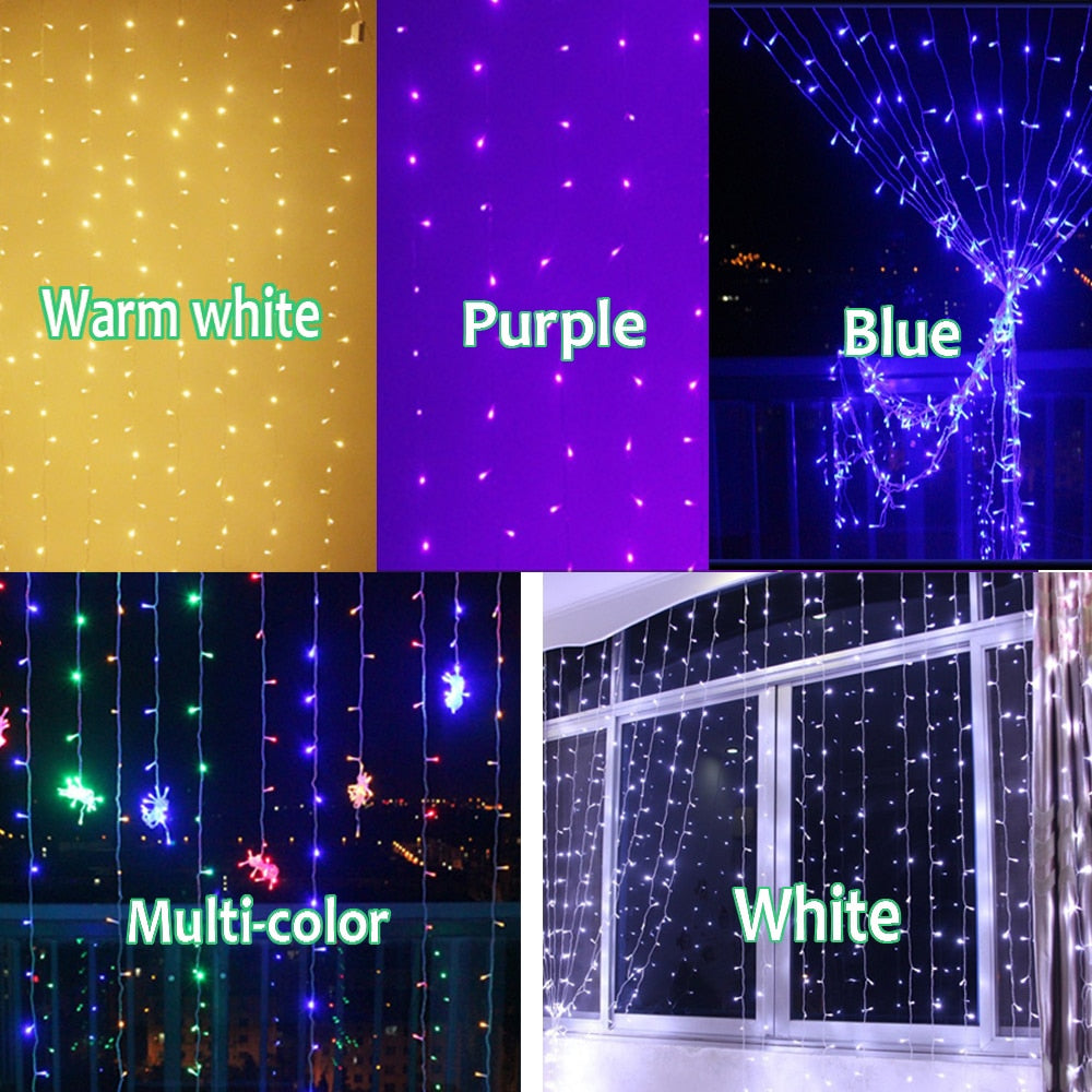LED Curtain Fairy Lights Christmas Garland
