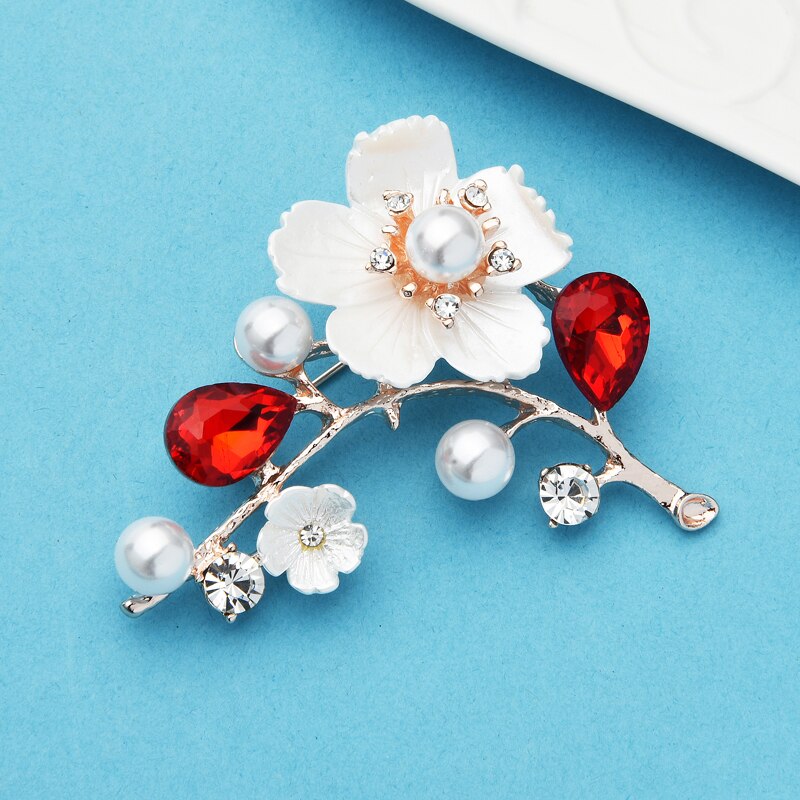 Shell Plum Blossom Flower Brooches