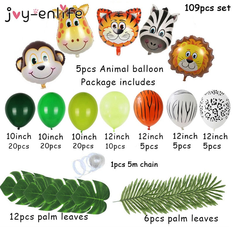 Jungle Safari Theme Party Balloon Garland Kit