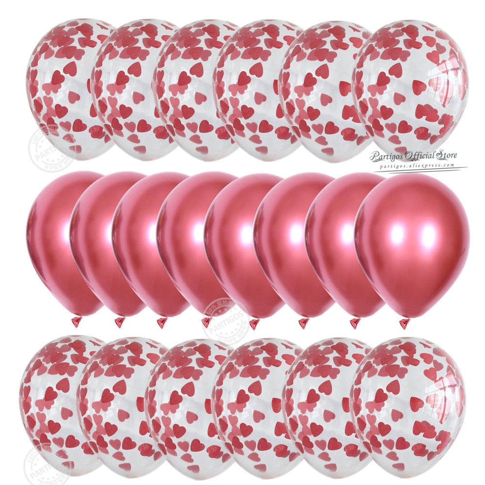 Metal Chrome Latex Balloons Mix Confetti Globos