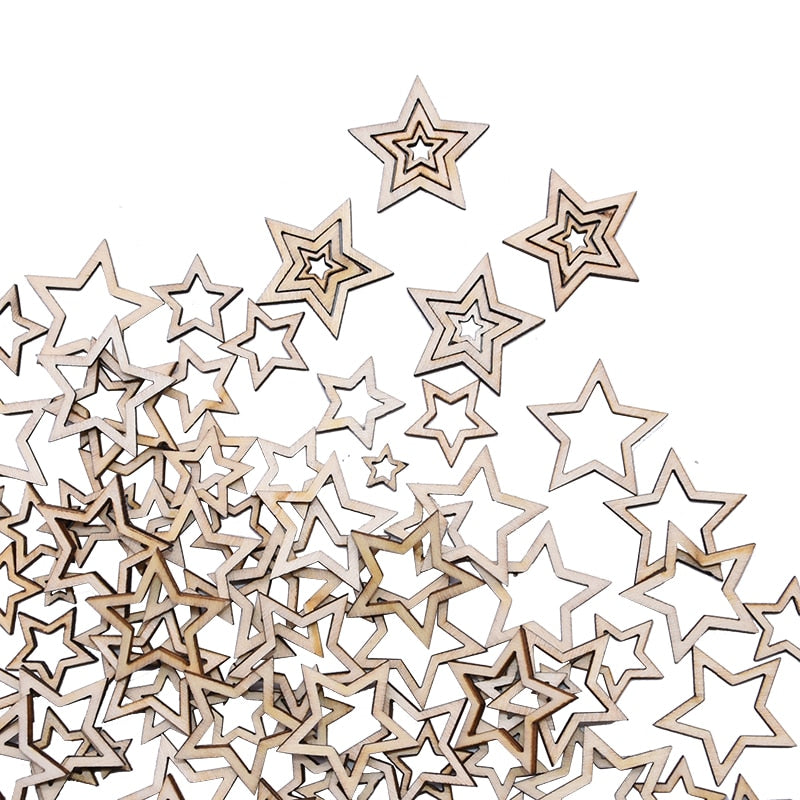 Wooden Mini Cute Love Heart/Star/Round Shape