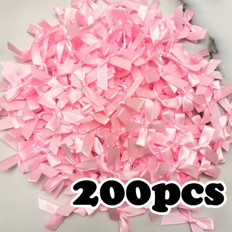 Pink ribbon bows Polyester Satin ribbon Bow