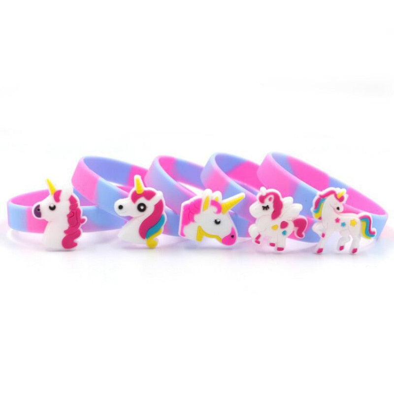 Rainbow Unicorn Party Rubber Bangle Bracelet