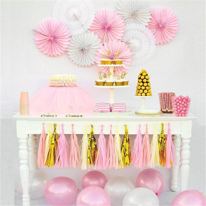 20pieces Multicolor Tissue Paper Tassel Garland