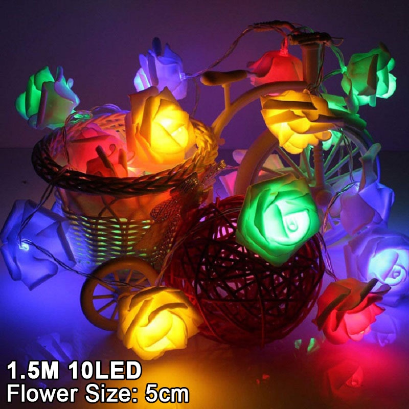 Rose Flower Garland String Light LED Fairy Lights
