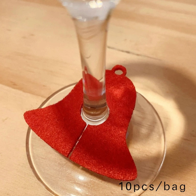 Felt Wine Cup Glass Ring Card Christmas Home Decoration Table