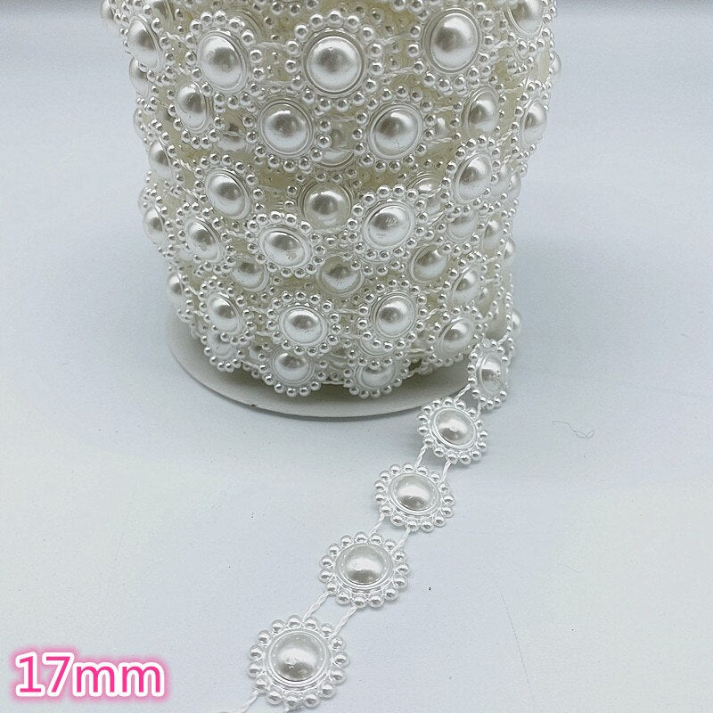 1 Yards Artificial Pearls Flower Beads Chain