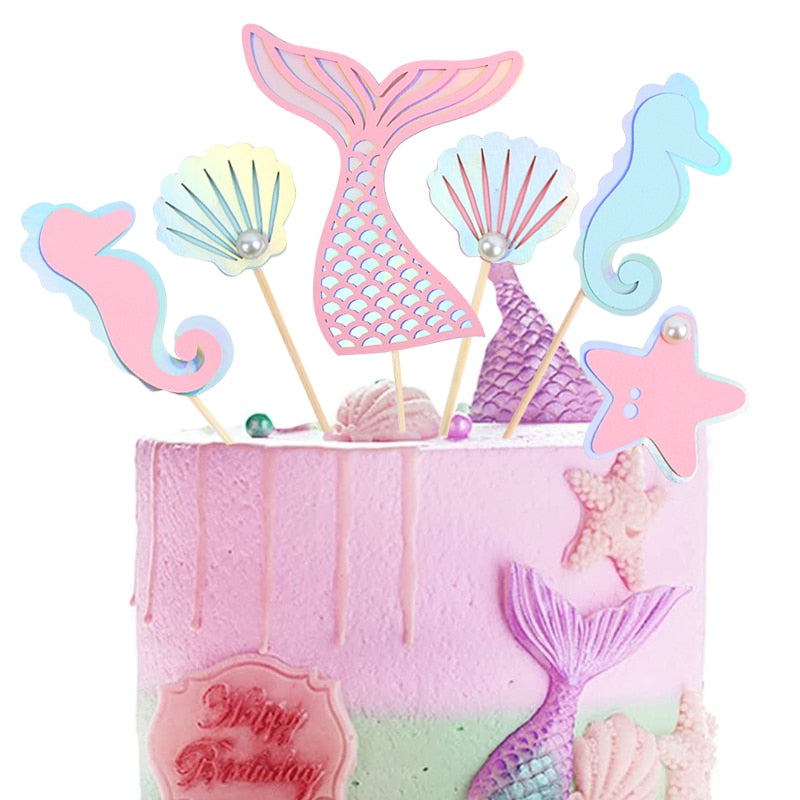 Mermaid Party Cake Supplies Adorable Glitter