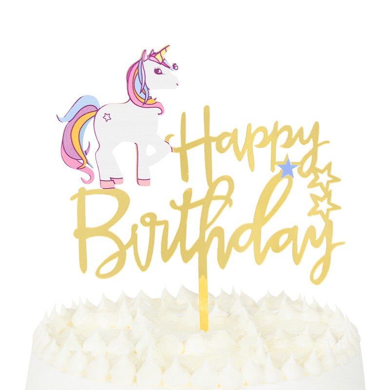 Unicorn Cake Topper Rainbow Horn Kids