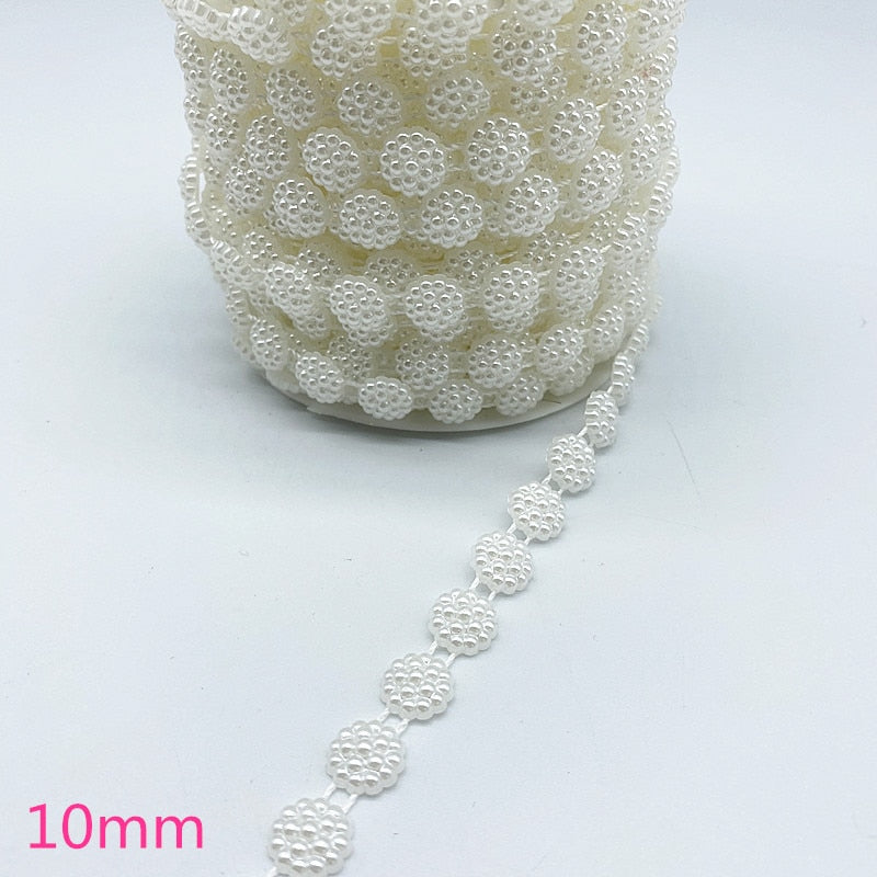 1 Yards Artificial Pearls Flower Beads Chain