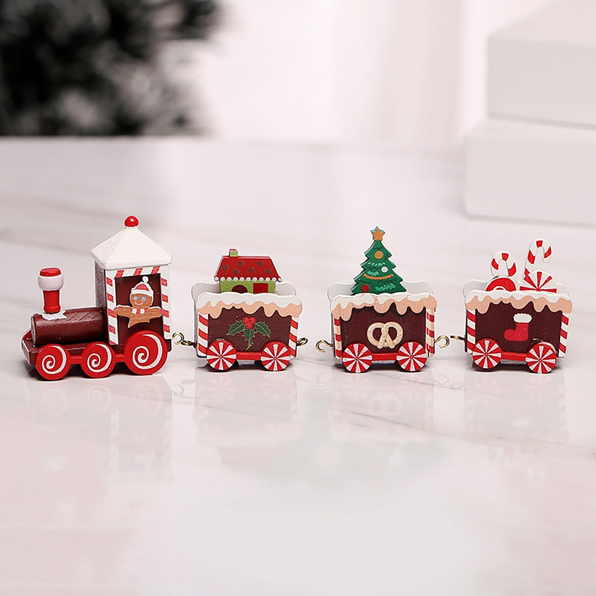 Wooden/Plastic Train Christmas Ornament Decoration