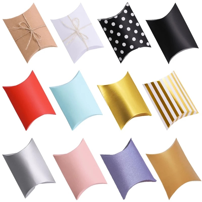 10/20/30Pieces Pillow Candy Box Kraft Paper
