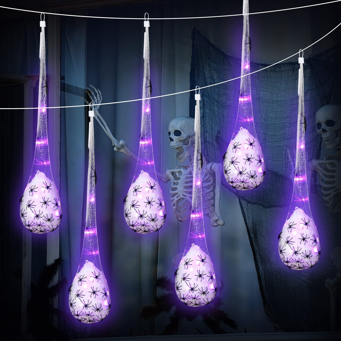 Halloween Decoration Hanging Light up Spider Egg