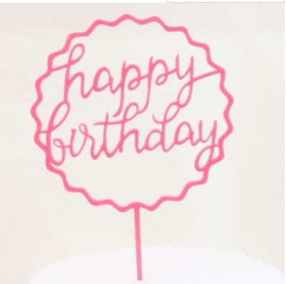 Happy Birthday Cake Topper Acrylic Letter Cake Toppers