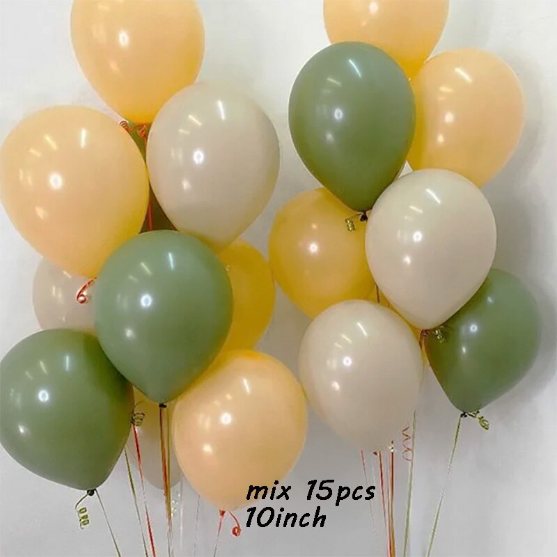 Retro Olive Green Chrome Gold Latex Balloons