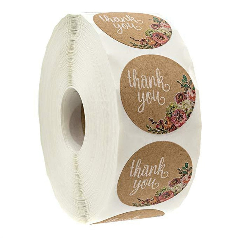 Round Labels Wedding Thanks Stickers