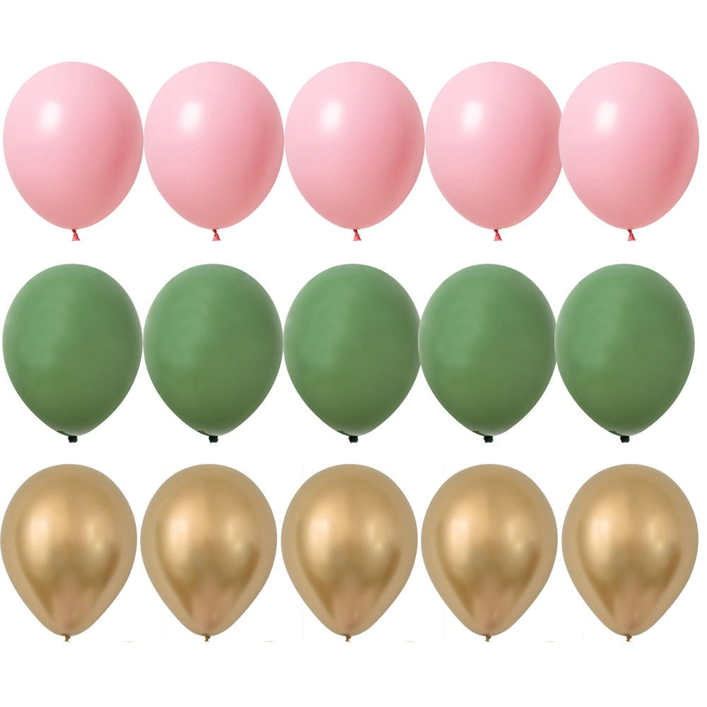 Balloon Kit Retro Green White Gold Balls Decor