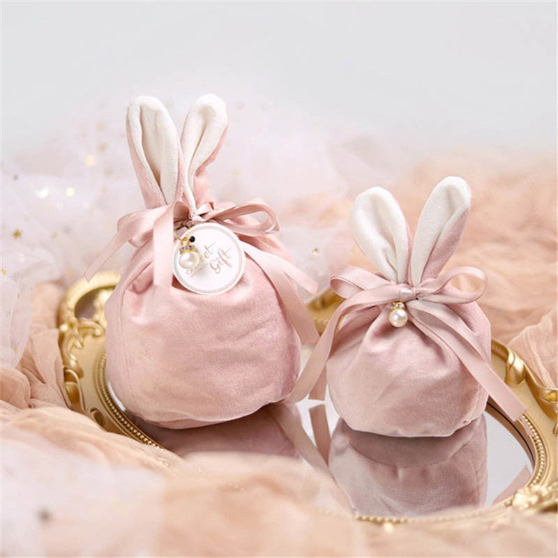 Easter Cute Rabbit Gift Packing Bags Velvet
