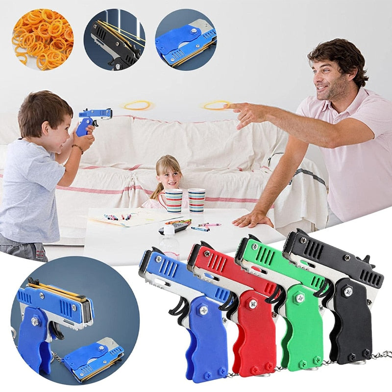 Mini keychain gun rubber band gun Toy