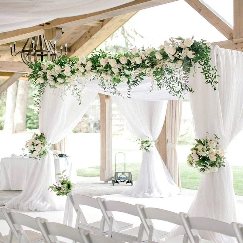 5/10m Tulle Wedding Organza Roll Sheer Crystal