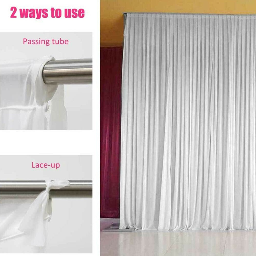 White Wedding Party Backdrop Drape Curtain