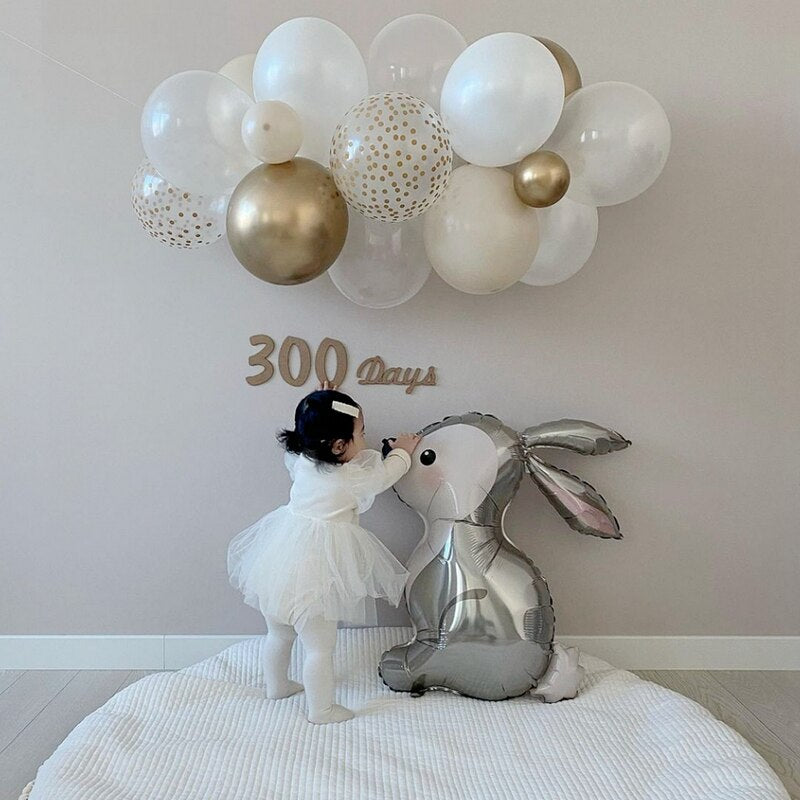 Gray Bunny Balloon Long Ears Rabbit Helium Balloon