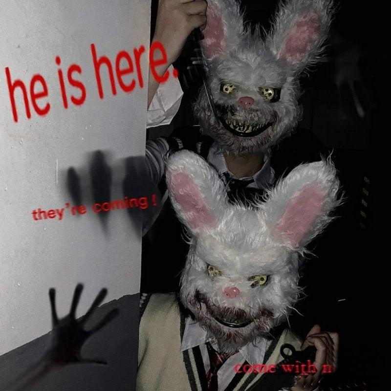 Bloody Plush Bunny Mask Halloween Ghost